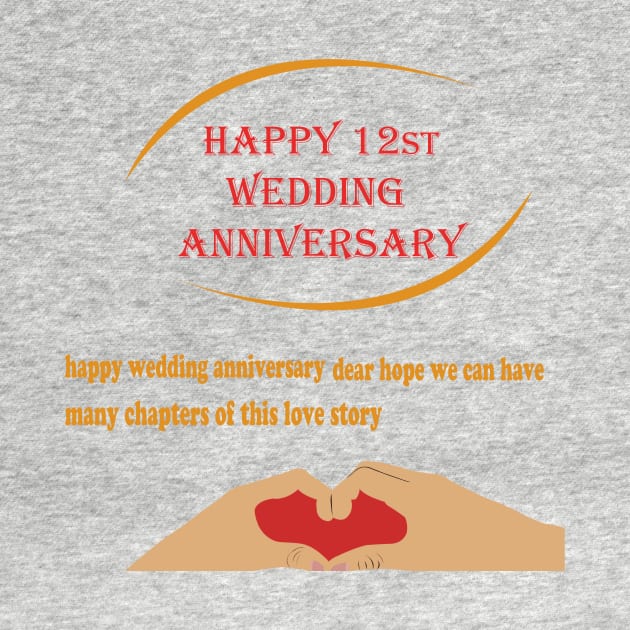 happy 12st wedding anniversary by best seller shop